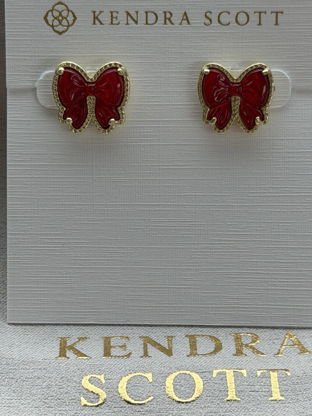 Kendra Scott red bow earrings